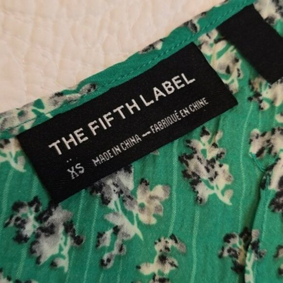 The Fifth Label Women's Wrap Maxi Dress Size XS Green Floral Ruffle Hem Boho - Picture 9 of 15